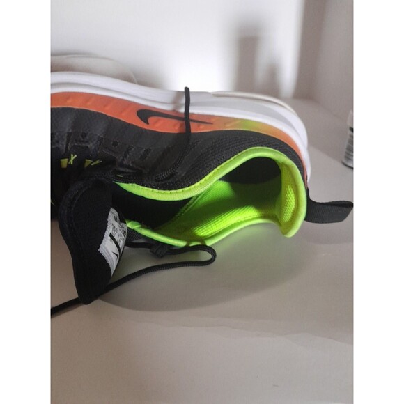 Nike Air Max size 5 youth/ Black- NEON Grean Orange Color Under Black - Picture 5 of 7